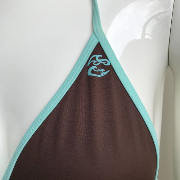 Billabong BLUE CRUSH era bikini brown reversible triangle set - Picture 2 of 9